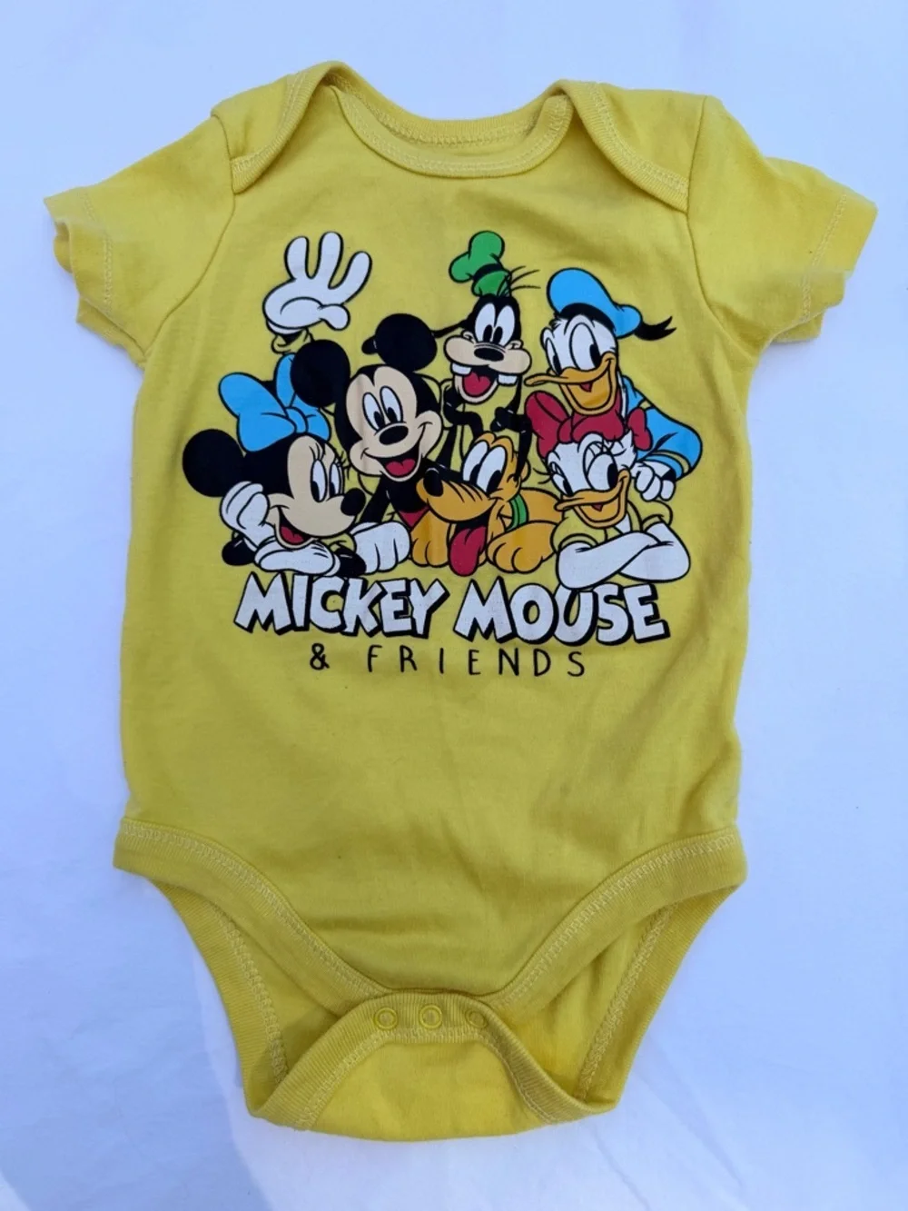 6-9 MTH Disney Baby Mickey & Friends Bodysuit Set - Yellow, Red, Gray, Black